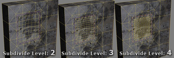 Geometry Displacement Subdivision Level